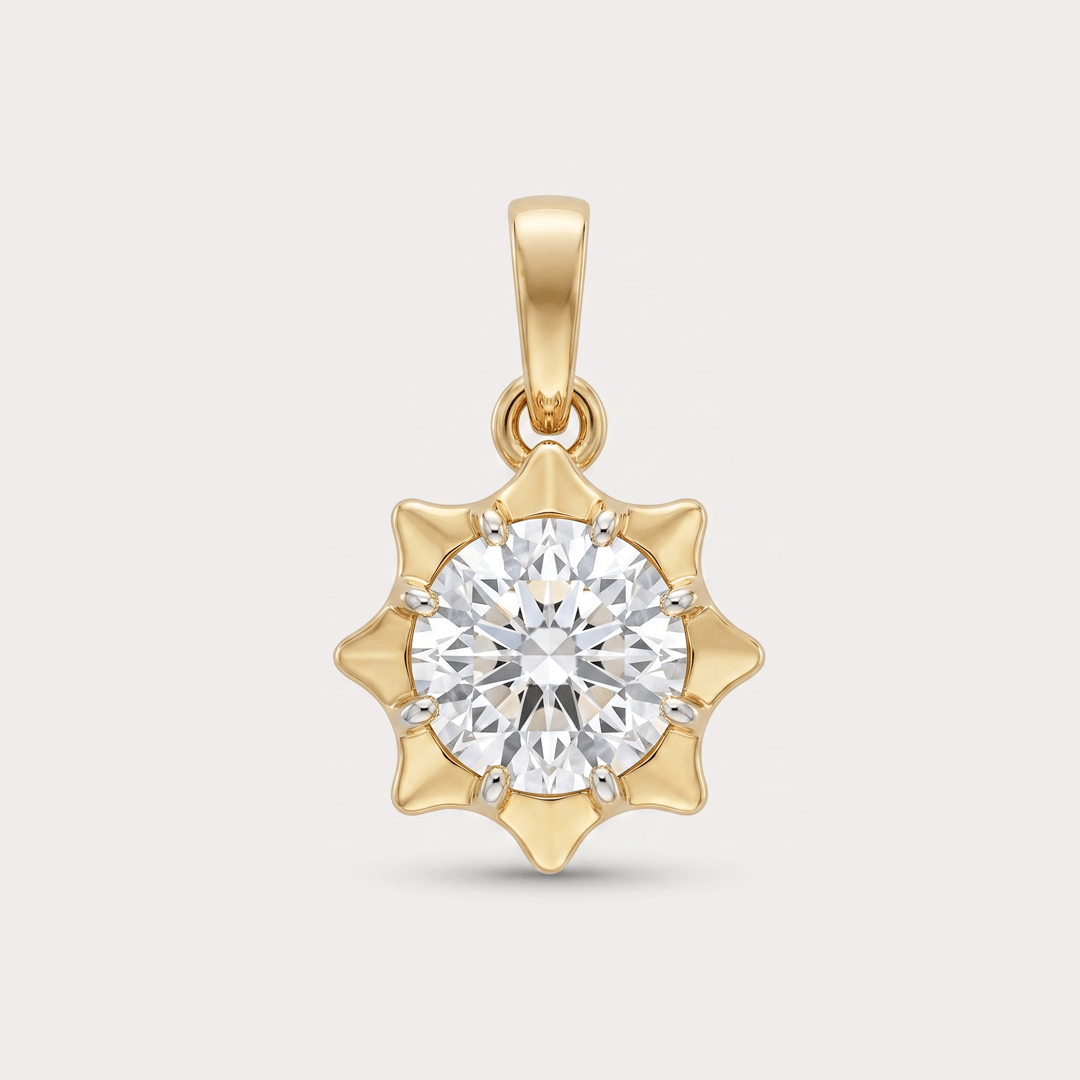 Ashtalakshmi Solitaire Diamond Pendant
