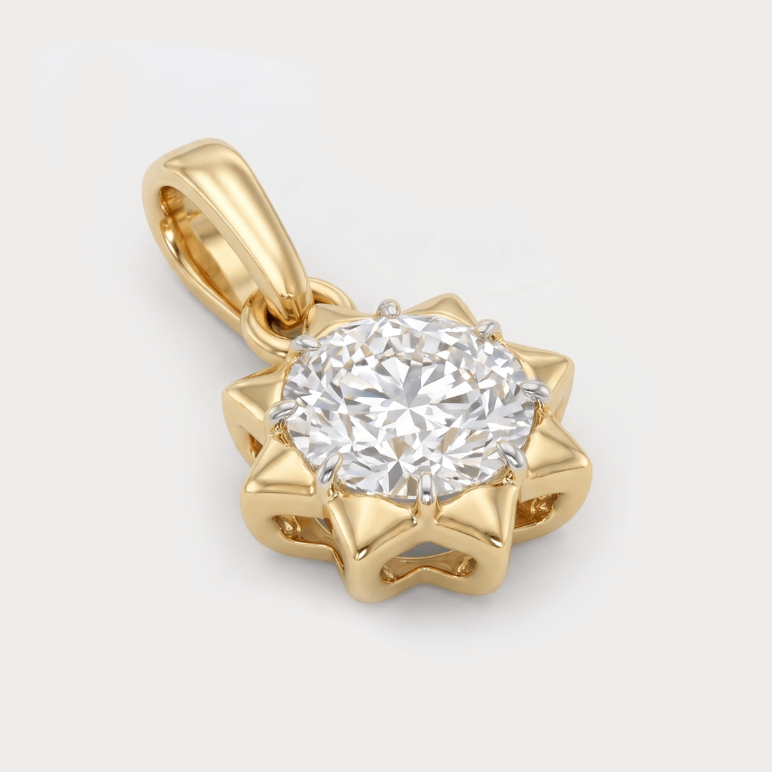 Ashtalakshmi Solitaire Diamond Pendant