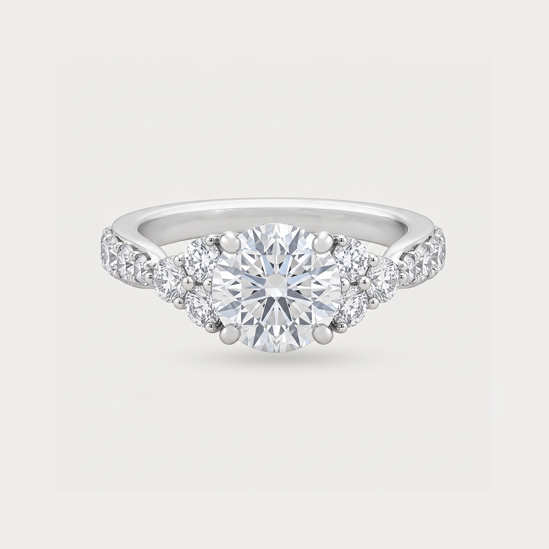 Mezza Luna Solitaire Diamond Ring